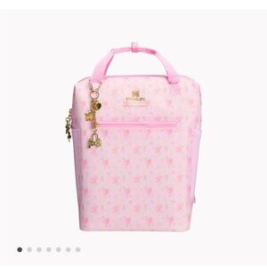 Stanley Light Pink Floral Lunch Backpack with Gold Charm Accents